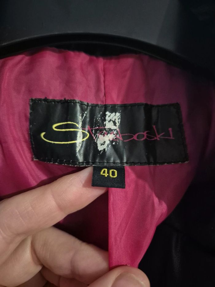 Très jolie veste cintrée noire en simili cuir Straboski taille 40 - photo numéro 6