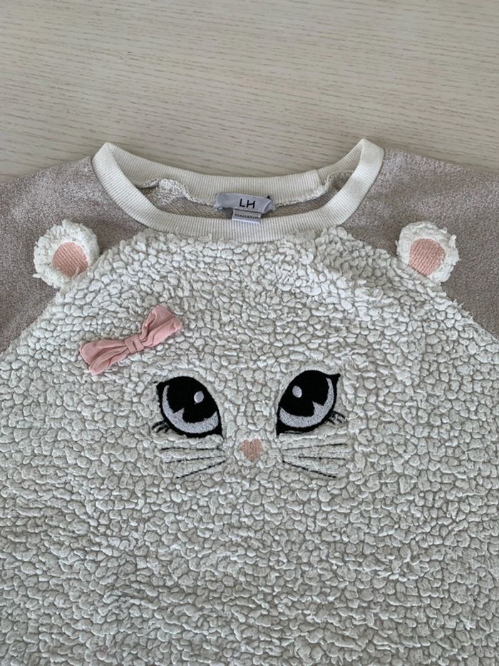 Pull bi matière chat 10 ans La Halle - photo numéro 2