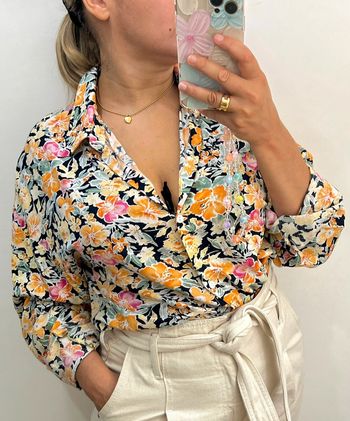 Chemise Fluide Imprimée Fleurs Taille 40