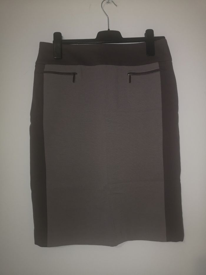 Jupe droite bi-couleur