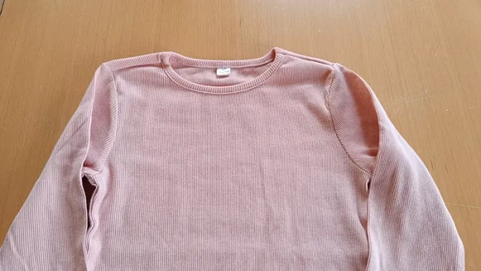 Haut manches longues côtelé rose pâle - photo numéro 2