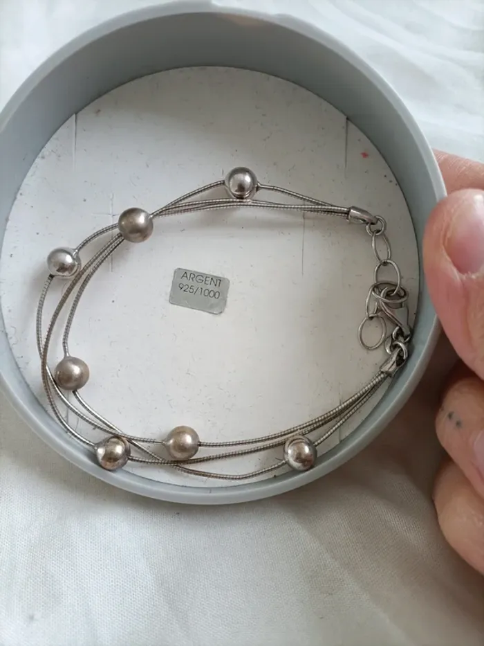 Bracelet argent perlé 3 tours