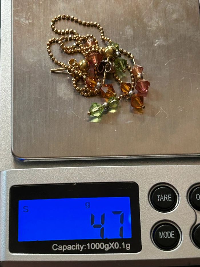 Belle paire de boucles d’oreilles pendantes en or 18 carats avec perles femme TBE - photo numéro 15