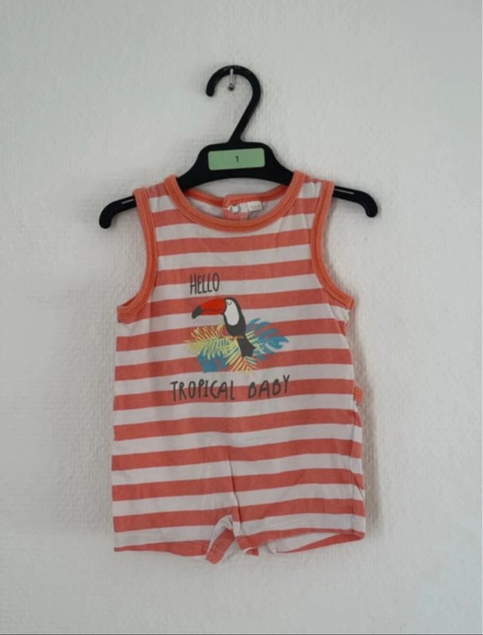 Barboteuse débardeur bébé garçon - taille 3 mois