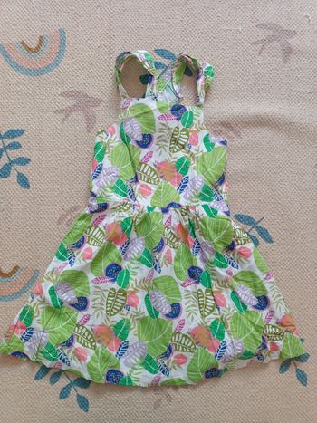 Robe verte légère été 4 ans orchestra fleurs