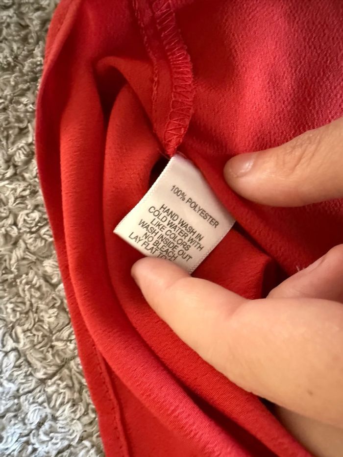 Blouse rouge petite manche papillon (34) - photo numéro 4