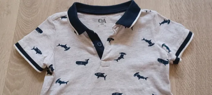 Ensemble polo short garçon motif requins - photo numéro 4