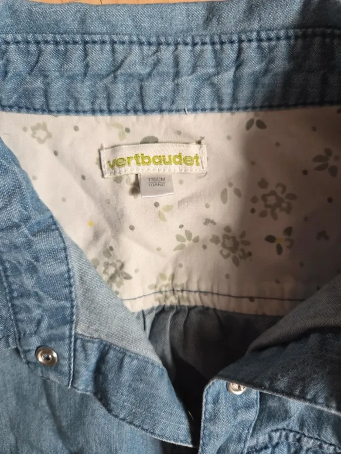 Blouse jean 10ans fille vertbaudet - photo numéro 2