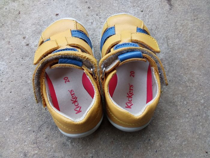 Sandales kickers garçon taille 20, scratch, jaune, marine - photo numéro 7