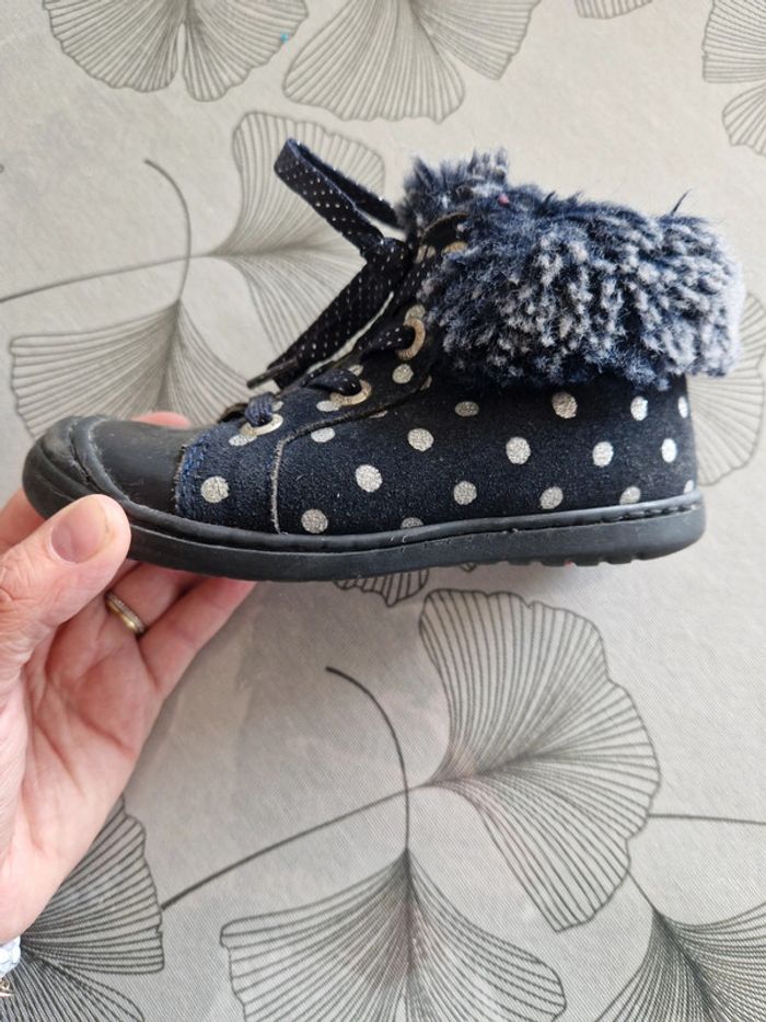Chaussures bottines bellamy taille 26 cuir bleu - photo numéro 2