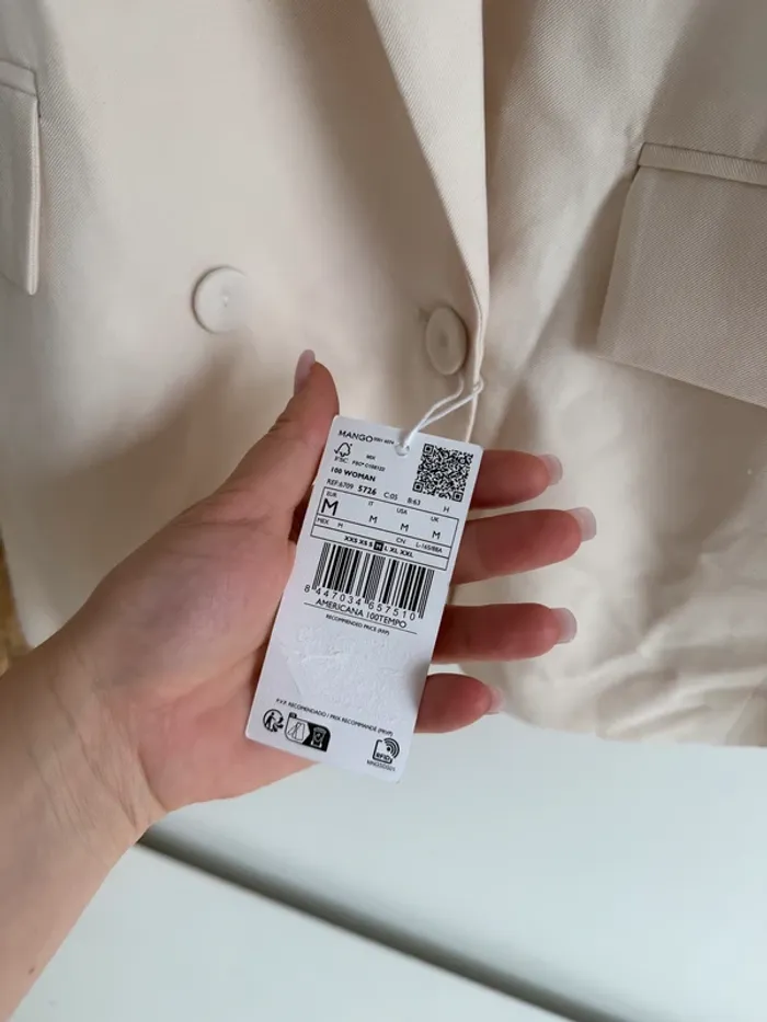 Blazer Mango crème oversize - photo numéro 6
