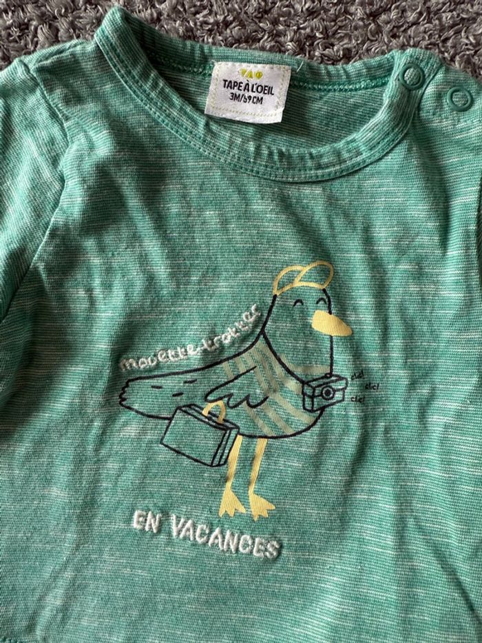 T-shirt manche courte imprimer (3mois) - photo numéro 2