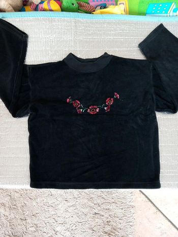 Sweat molletonné noir 10ans velours