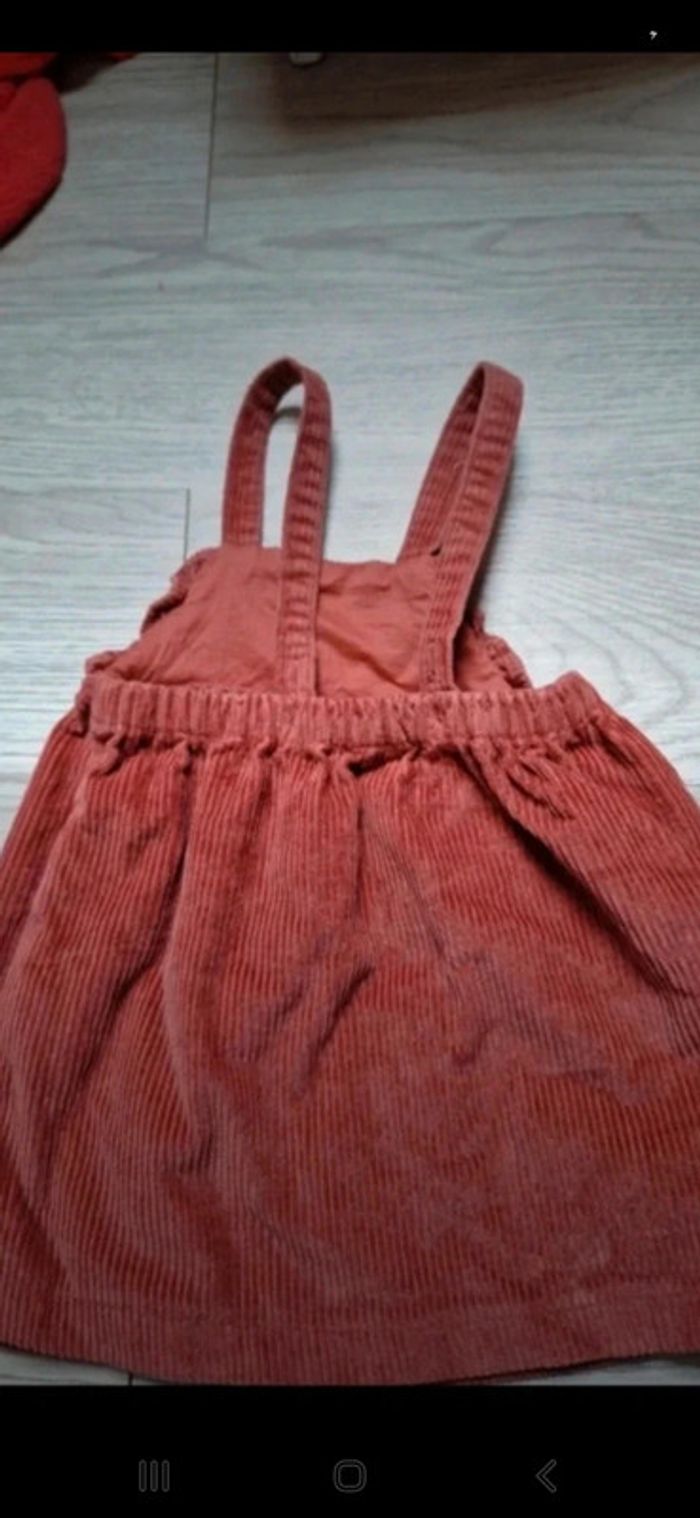 Robe à bretelles tissu côtelé Kiabi 12mois 74cm 👻 - photo numéro 3