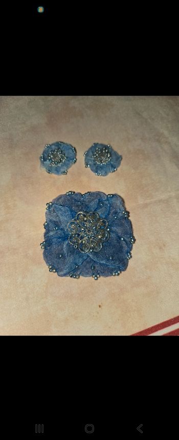 Ensemble broche et boucles d'oreilles