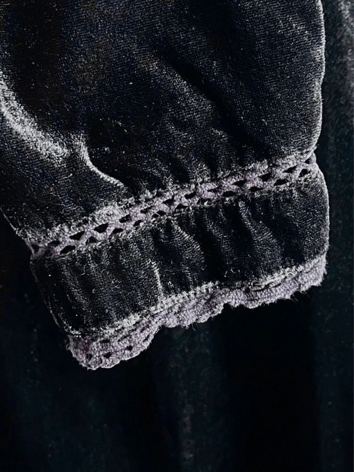 Robe manches longues en velours couleur bleu nuit Mademoiselle R de la redoute - photo numéro 3