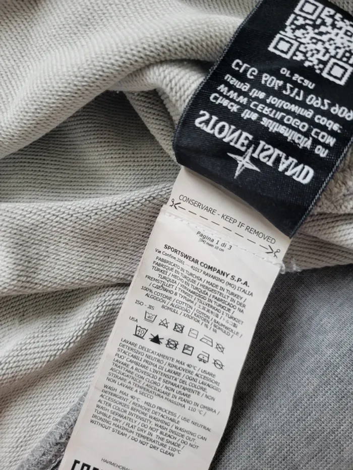 Sweat crewneck pull sans capuche stone island gris taille M - photo numéro 4