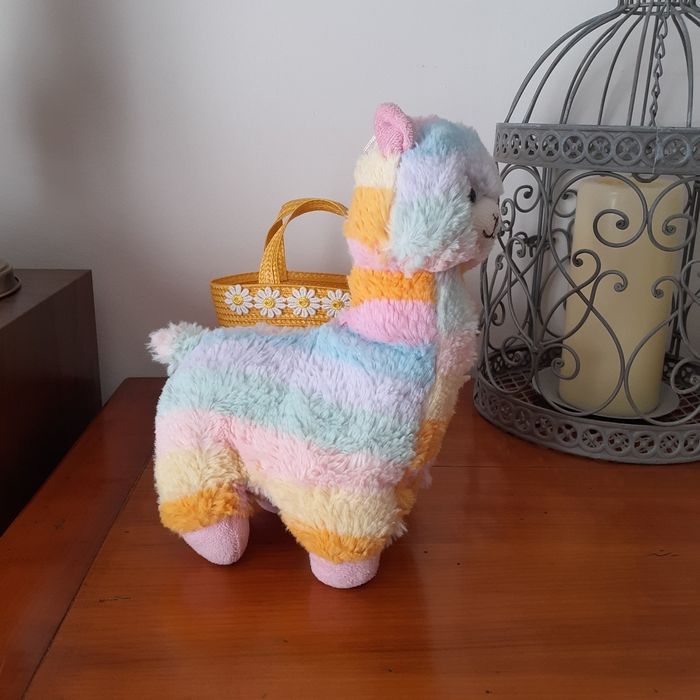 Peluche-doudou "Petit Lama/Alpaga" arc-en-ciel - photo numéro 3