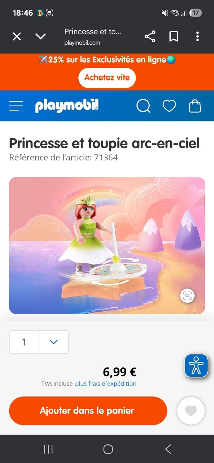 Playmobil princesse et sa toupie arc en ciel - photo numéro 3