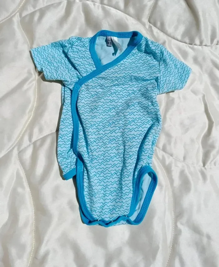 Body manches courtes bleu vagues Orchestra 1 mois 54 cm