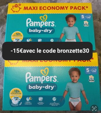 Deux cartons couche Pampers économy  taille 5 normal