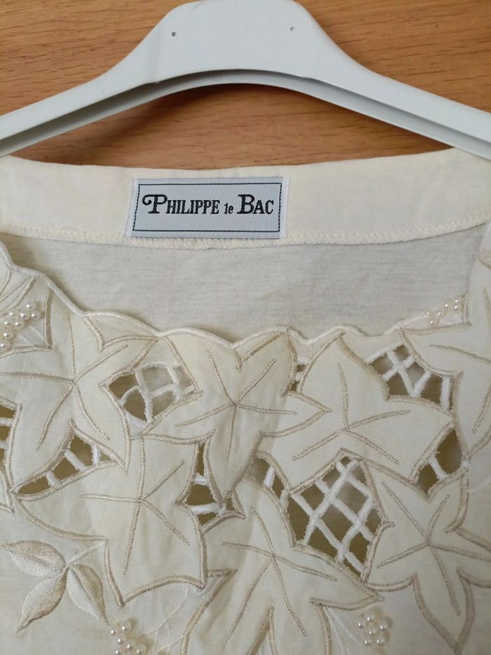 Tee-shirt jaune pâle Philippe le bac - photo numéro 2