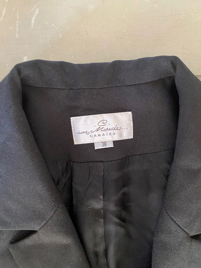 Veste blazer long 3/4 noir camaïeu taille 38 - photo numéro 11