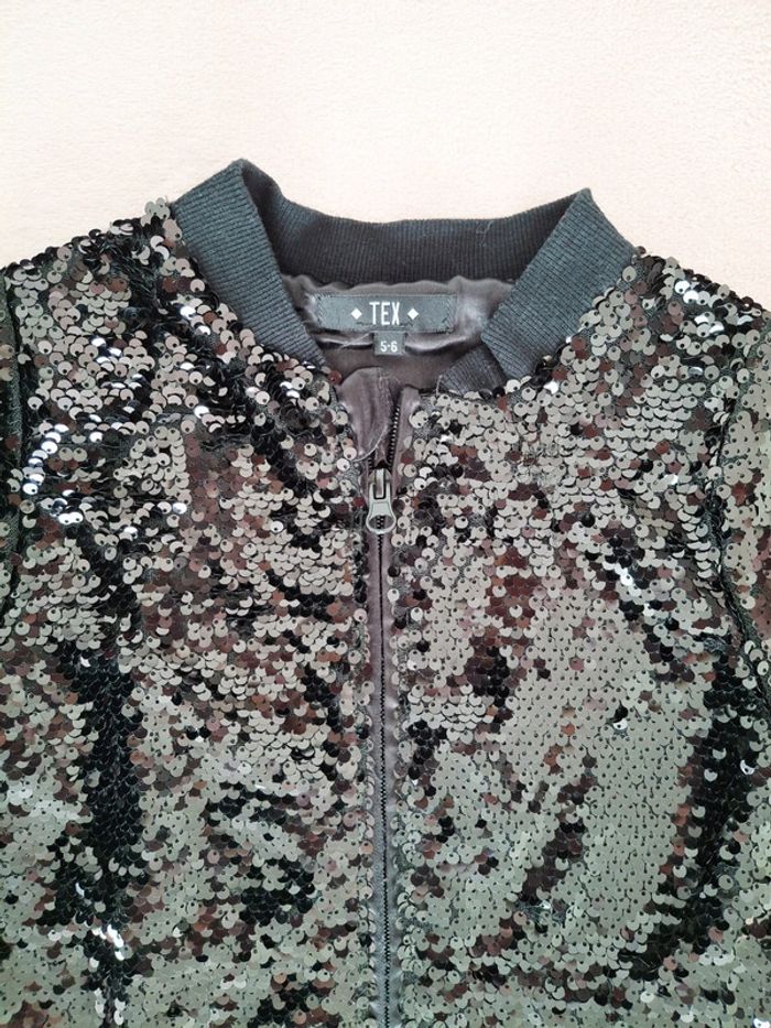 Veste zippée à sequins Tex 6 ans noir - photo numéro 2
