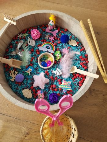 Kit de transvasement sensoriel thème Petite sirène ou Mer inspiré Montessori
