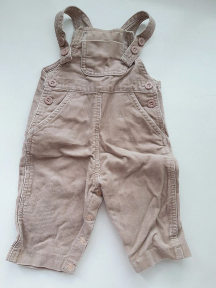 Salopette beige Petit Bateau en velours côtelé 6mois 67cm