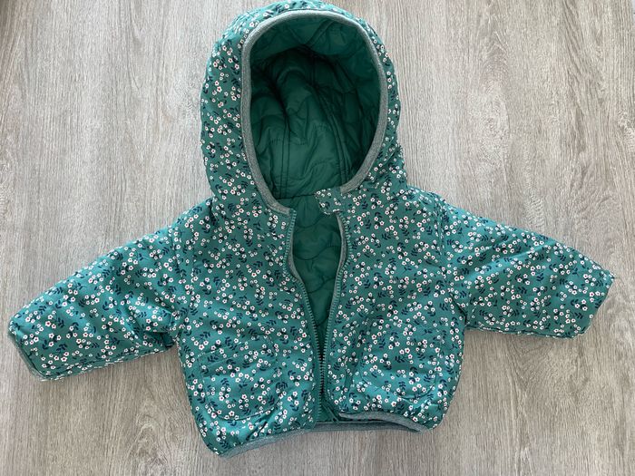 Manteau réversible bébé fille 1-3 mois - photo numéro 2