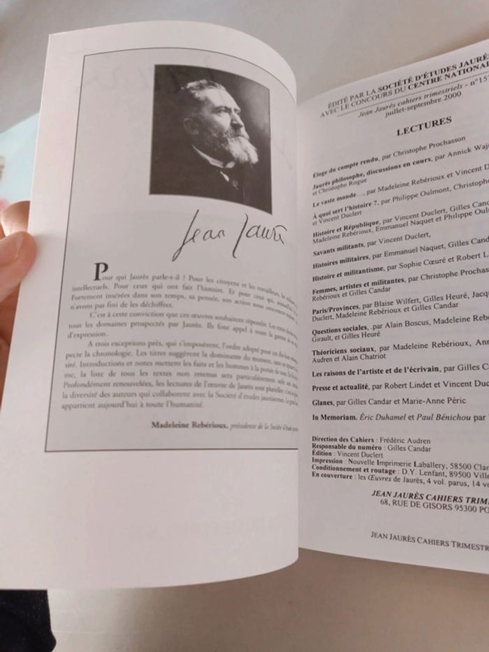 Jean Jaurès lectures cahiers trimestriels numéro 157 - photo numéro 4