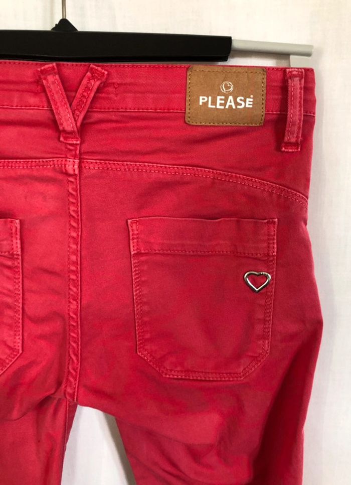 Jean rose vif taille basse slim Please taille Small / 34 36 très bon état - photo numéro 14