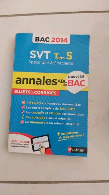 Annales bac S svt terminale
