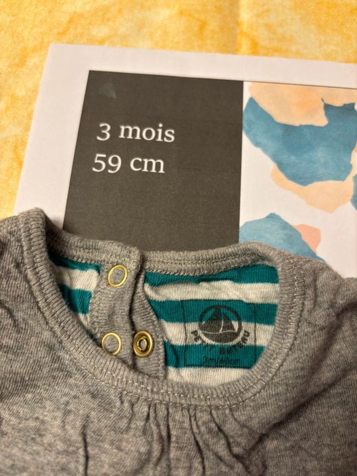 Petit haut gris petit bateau 3/6 mois - photo numéro 2