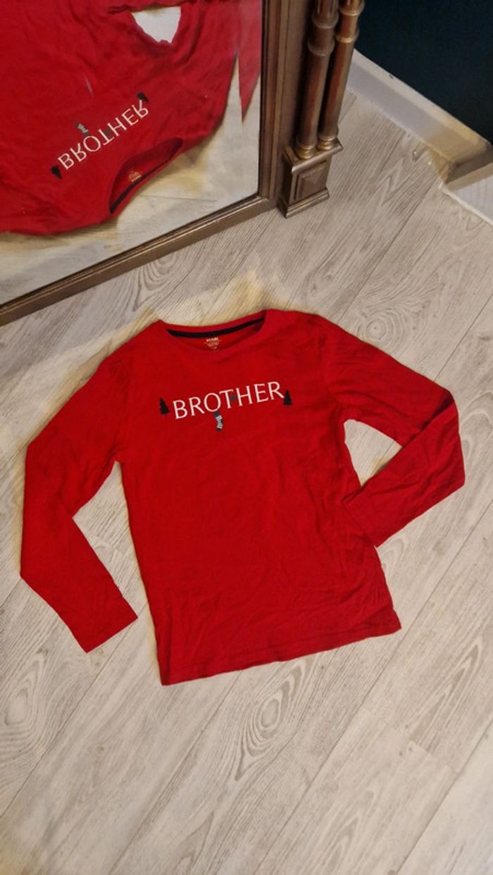 Tee shirt de noel royge brother Kiabi 🎅 12 ans