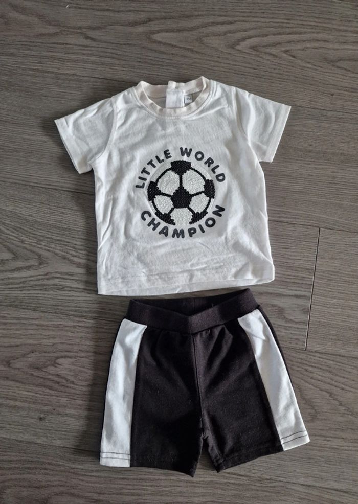 Ensemble tee-shirt/short garçon 12-18 mois