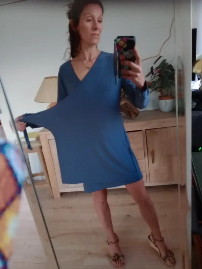 Robe portefeuille  taille L gris foncé c87 - photo numéro 7