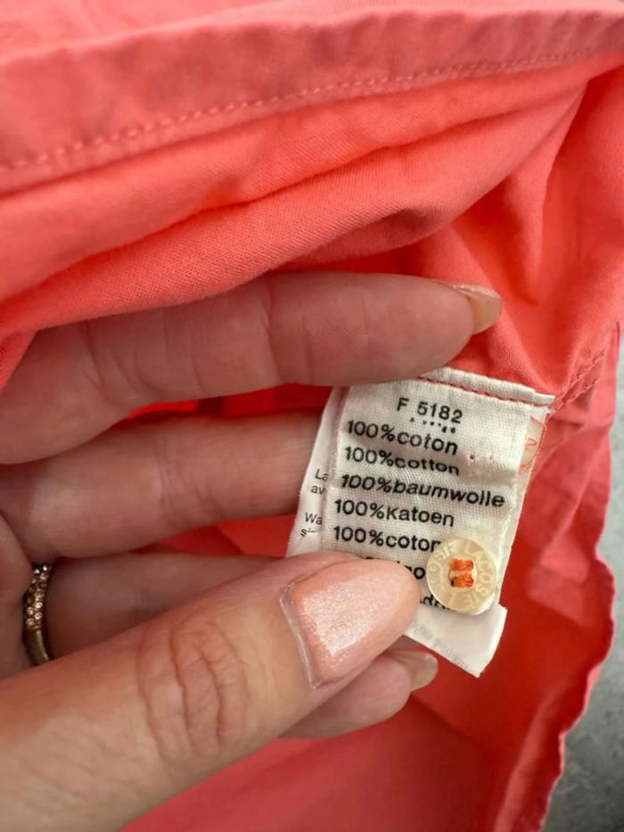 Magnifique chemise Lacoste Devanley homme unie corail taille 43 soit L-XL - photo numéro 7