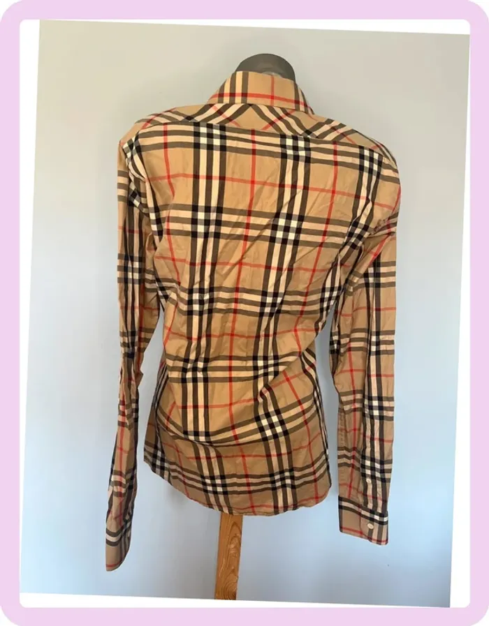 🧥 Chemise Burberry – Taille S – Manches longues beige à carreaux rouge, noir & blanc – Slim Fit 🧥 - photo numéro 7