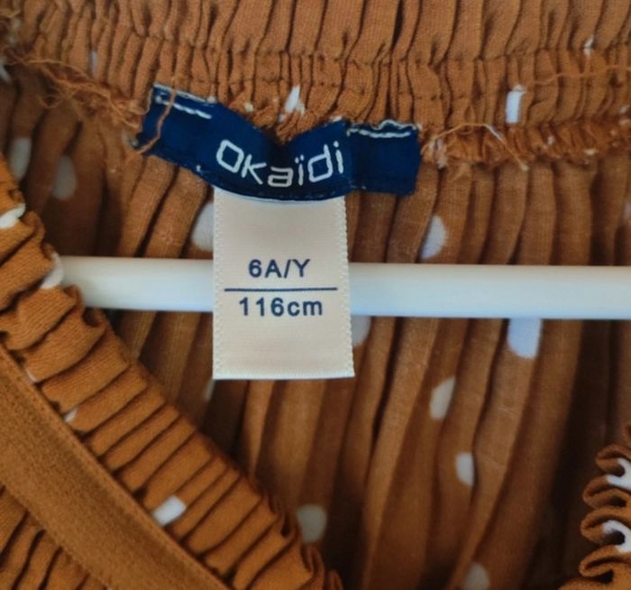 Jupe Okaïdi camel imprimé pois blanc - photo numéro 7