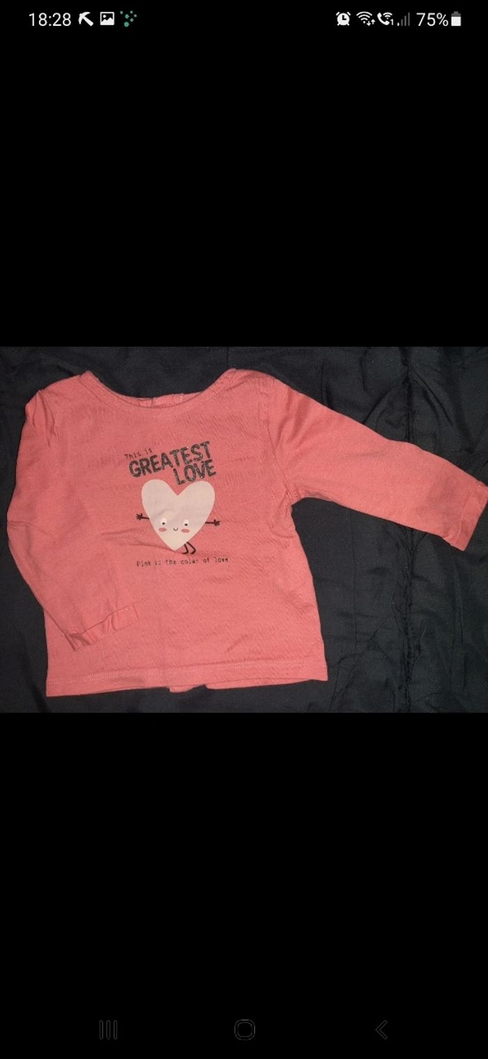 T-shirt manches longues bébé fille 3 mois (c3)