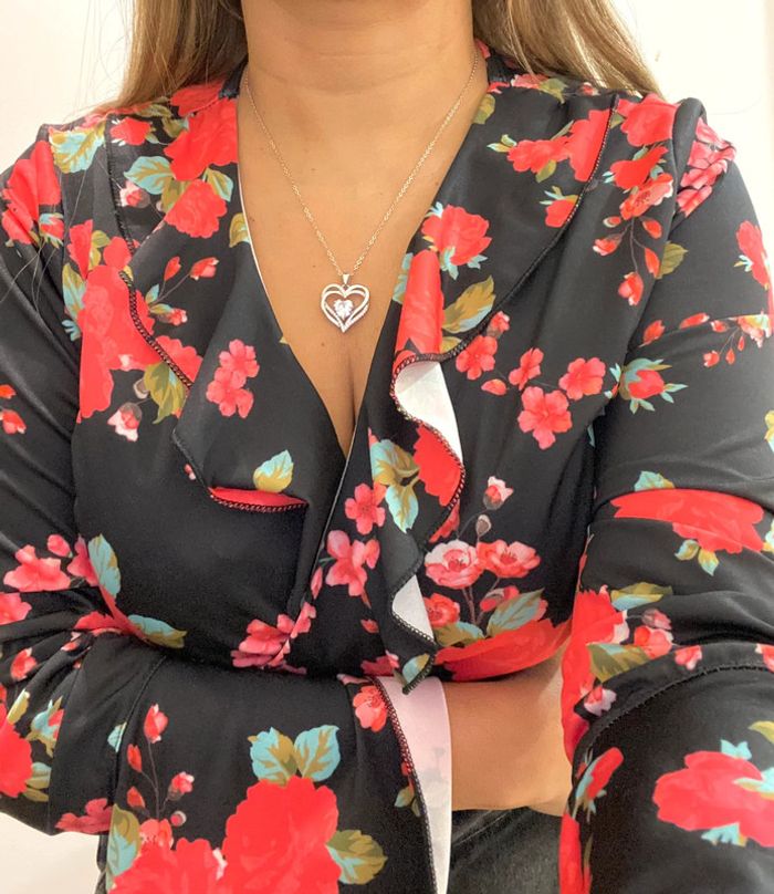Cache Coeur Imprimé Fleurs Taille - photo numéro 2