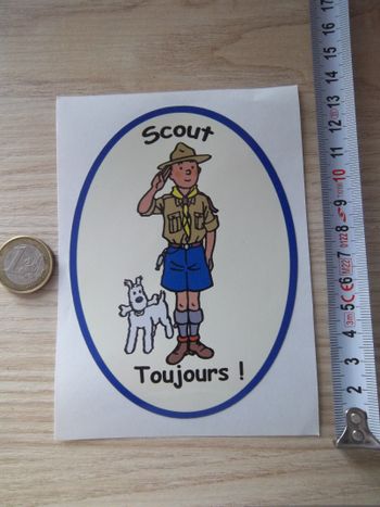 Autocollant collection Tintin Milou en Scout - Scoutisme