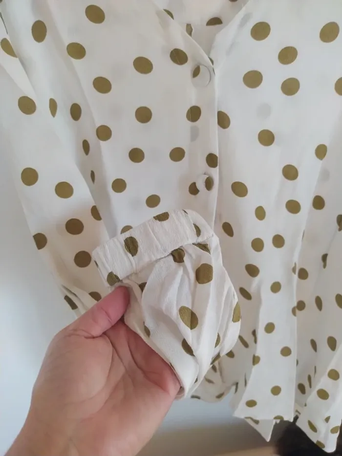 Chemise à pois marrons Violeta by Mango - photo numéro 4