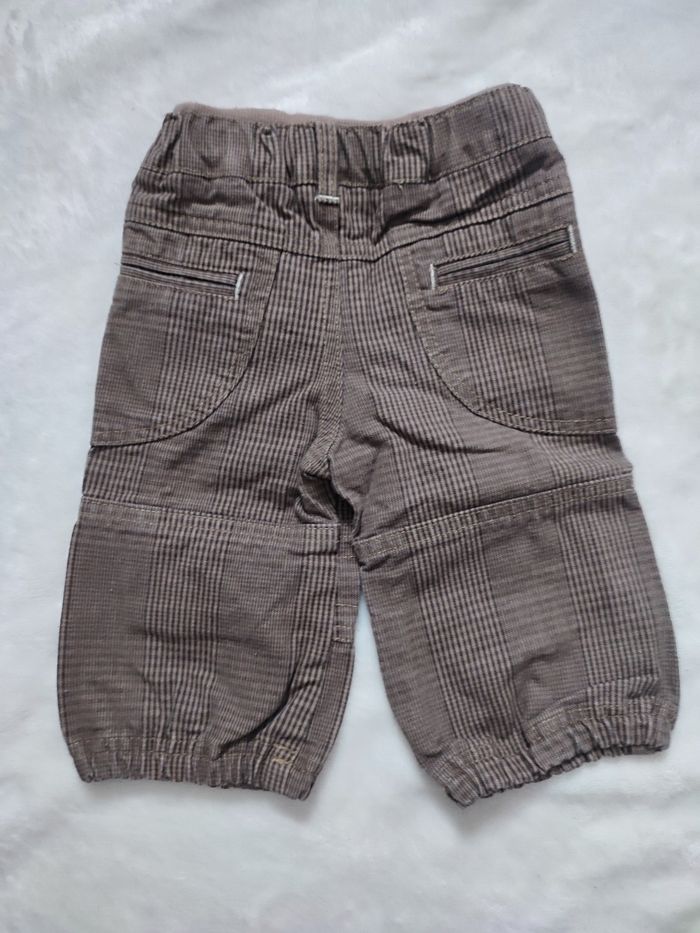 Pantalon marron à carreaux TAO taille 6 mois - photo numéro 3