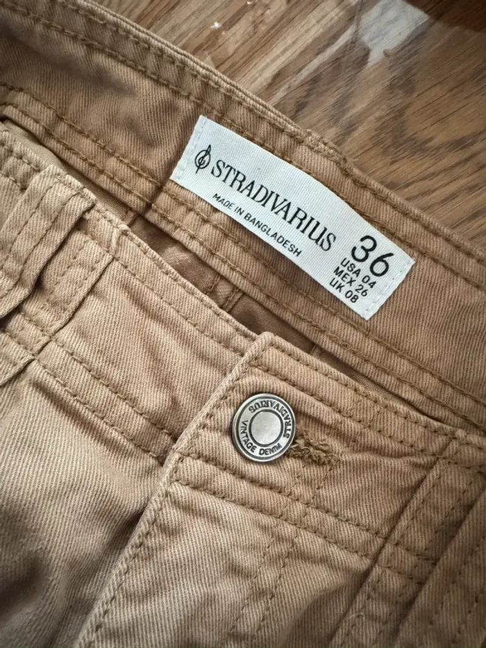 Cargo marron Stradivarius - Taille S - photo numéro 3
