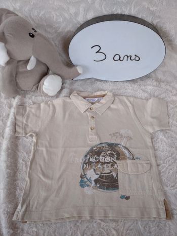 Polo tee shirt chemise manches courtes Garçon 3 ans Kid Kanai 100% coton