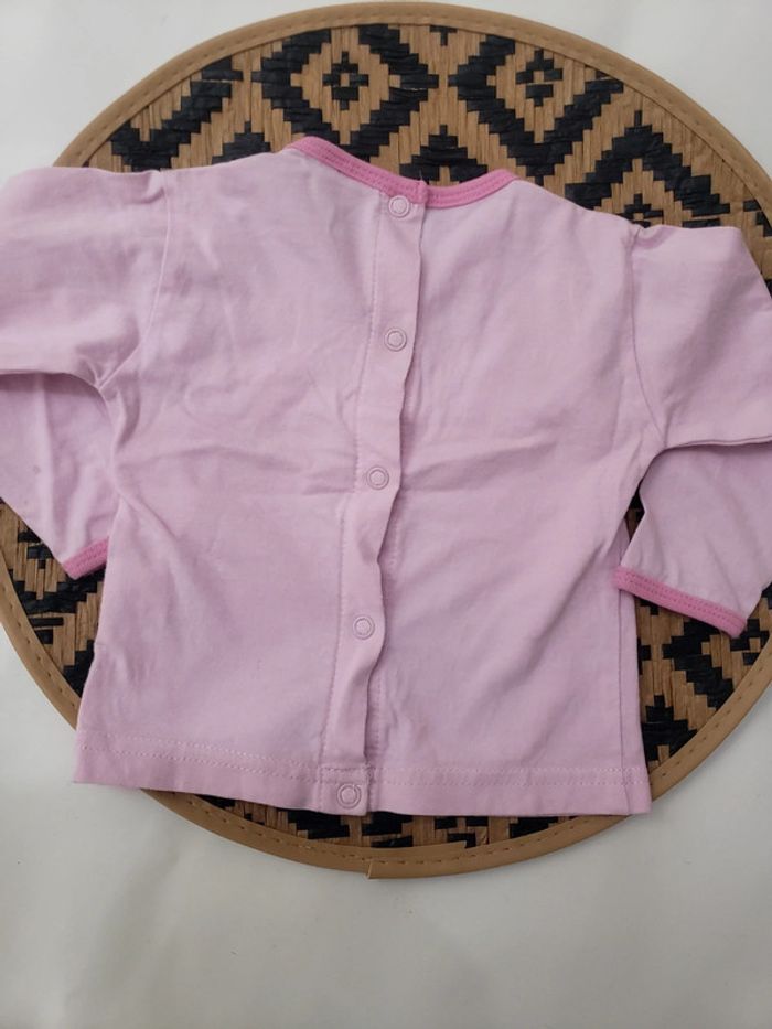 Haut T-shirt manches longues rose fille 6 mois Boîte à Malice - photo numéro 4
