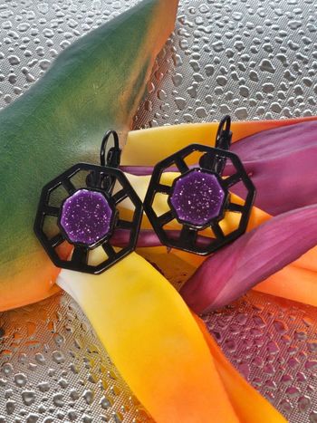 Boucles d'oreilles dormeuses octogonales, ikita en acier inoxydable